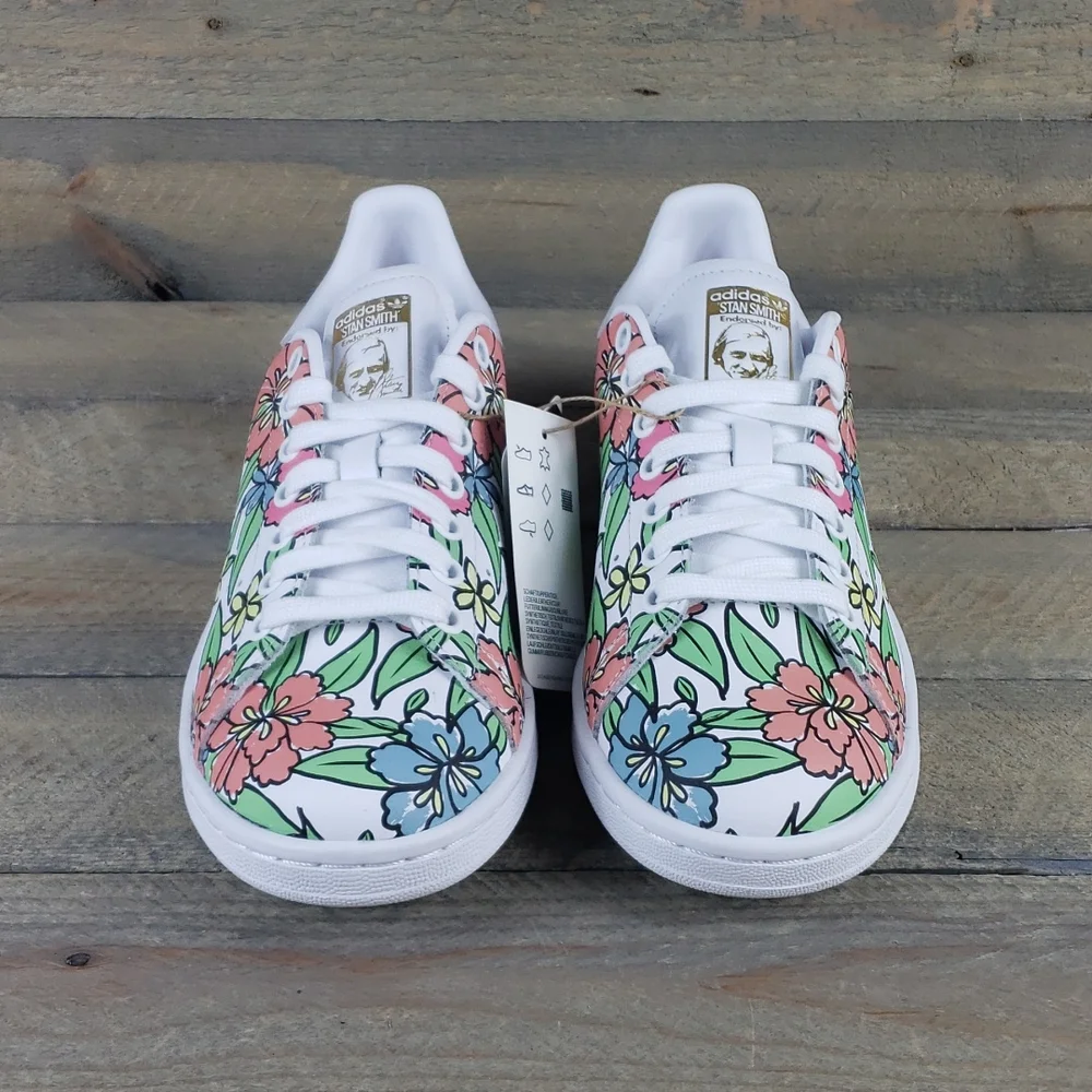 adidas Women's Stan Smith Leather All Over Floral Print Sneakers